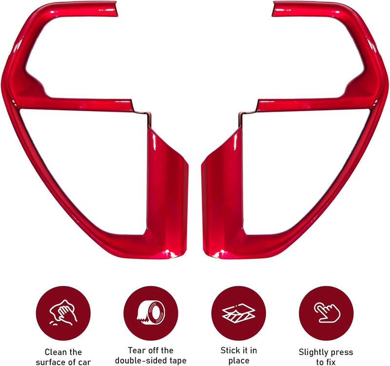BORUIEN for Toyota Tacoma 2024 2025 and 4Runner 2025 Interior Accessories Center Console ABS Dashboard Cover Decor StylingTrim (Dark Red, Steering Decor) - Image 2
